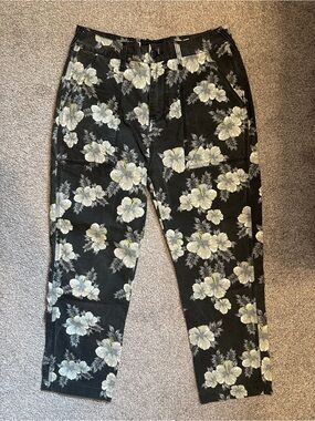 10.Deep Revolve Mens Pants Hibiscus Sz 32 Floral Tropical Modern Cotton Summer